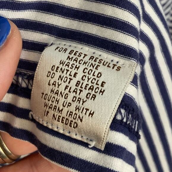 Peter Pillar Navy and white striped polo men's xl - Picture 3 of 6